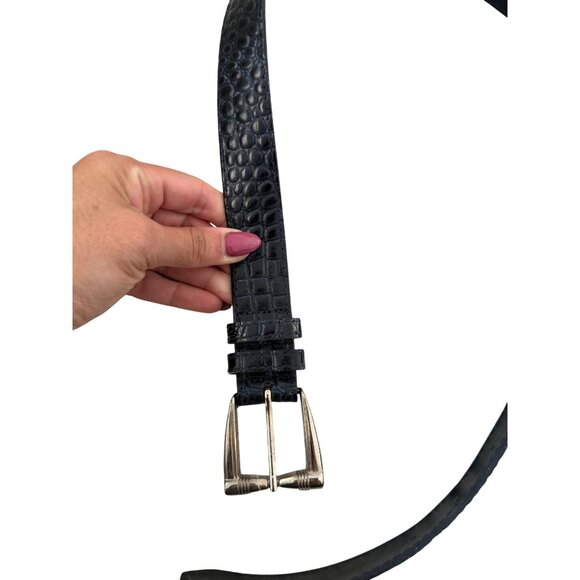 ALLIGATOR Grain Vintage Women's Black Belt Size Medium - Picture 4 of 7